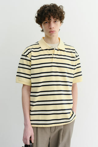 UNISEX STRIPED POLO SHIRT LEMON