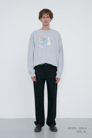 UNISEX PUPPY SWEATSHIRT MID MELANGE GREY