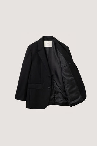 UNISEX 2 BUTTON WOOL BLAZER BLACK