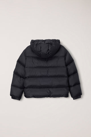 UNISEX HOODED VOLUME GOOSE DOWN JACKET BLACK