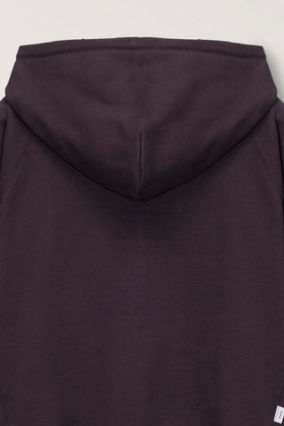 UNISEX LEATHER LOGO ZIP-UP HOODIE BROWN