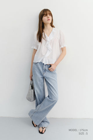 RUFFLE BLOUSE WHITE