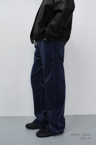 90S WIDE CORDUROY JEANS WASHED BLUE