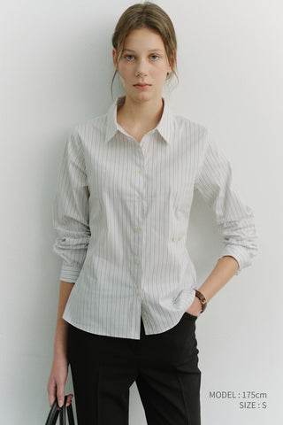 2-WAY ESSENTIAL STRIPED SHIRT GREY STRIPE