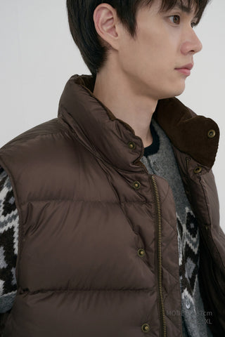 UNISEX GOOSE DOWN VEST BROWN