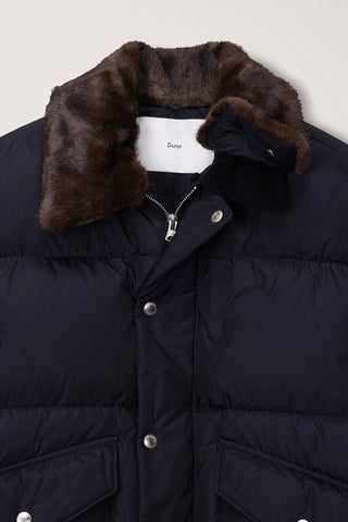 UNISEX COLLARED GOOSE DOWN JACKET BLACK