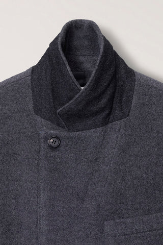 UNISEX LAYERED CASHMERE BLAZER CHARCOAL GREY