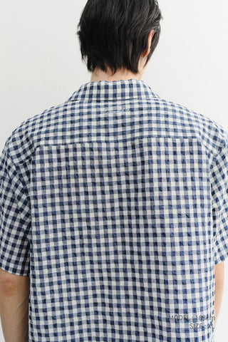 UNISEX CHECKED PAJAMA SHIRT NAVY CHECK