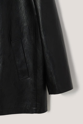 UNISEX ALTER-LEATHER HALF JACKET BLACK