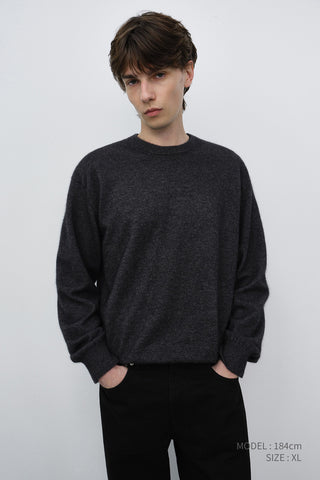 UNISEX ESSENTIAL CREWNECK SWEATER CHARCOAL GREY