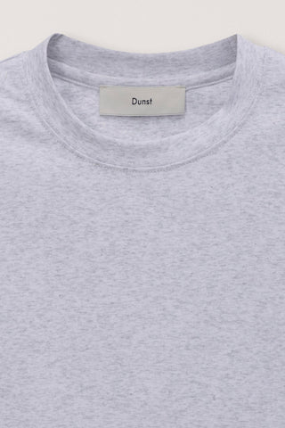 CURVED HEM SLIM TOP LIGHT MELANGE GREY