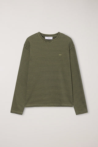 UNISEX MUTED STRIPED T-SHIRT OLIVE KHAKI