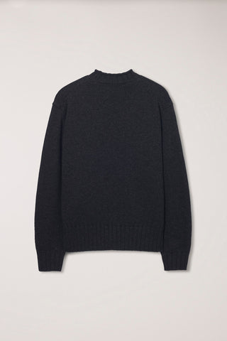 UNISEX CHUNKY ROLL NECK SWEATER CHARCOAL GREY