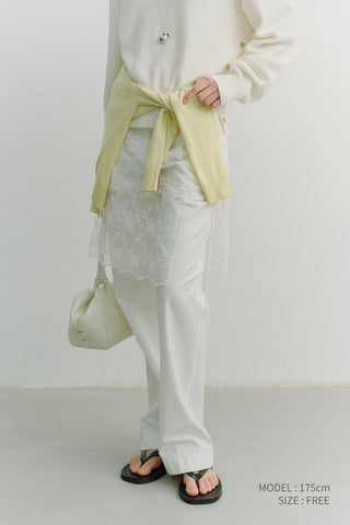 NEEDLEWORK LAYERING SKIRT WHITE