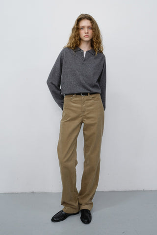 UNISEX COLLARED SWEATER MELANGE GREY
