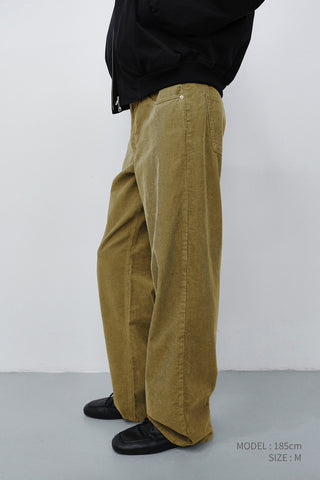90S WIDE CORDUROY JEANS OLIVE GREEN