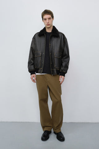 STRAIGHT CHINO SLACKS BEIGE
