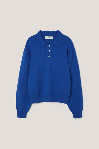 UNISEX CASHMERE COLLARED SWEATER BLUE
