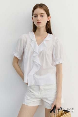 RUFFLE BLOUSE WHITE