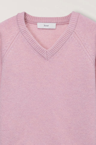 UNISEX SOFT VOLUME V-NECK SWEATER SOFT PINK