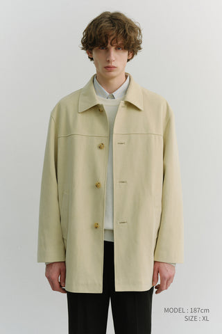 UNISEX ALTER-SUEDE HALF JACKET CREAM BEIGE