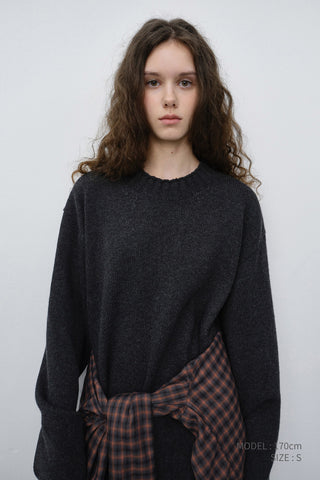 UNISEX CHUNKY ROLL NECK SWEATER CHARCOAL GREY