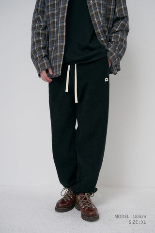 UNISEX BOUCLE JOGGER PANTS BLACK