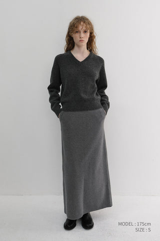 FLEECE MAXI SKIRT CHARCOAL GREY