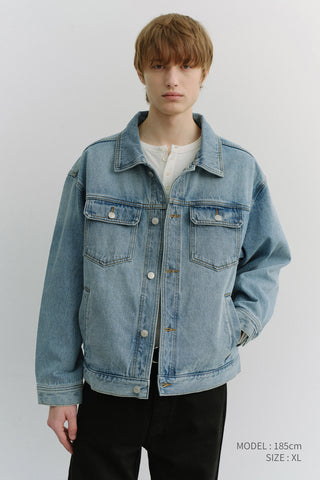 UNISEX DENIM TRUCKER JACKET LIGHT BLUE