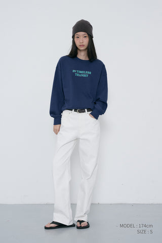 UNISEX SLOGAN SWEATSHIRT NAVY