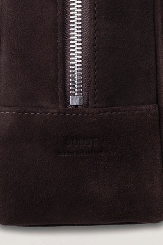 SUEDE BOSTON TOTE BAG DEEP BROWN