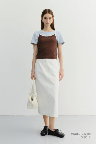 H-LINE COTTON LONG SKIRT OFF WHITE