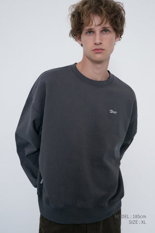 UNISEX GARMENT DYED SWEATSHIRT WASHED BLACK