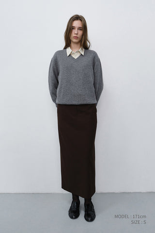 H-LINE LONG SKIRT BROWN