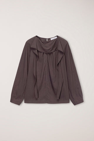 TIE BLOUSE BROWN