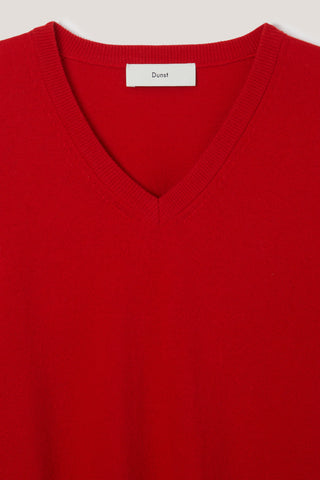 UNISEX SOFT V-NECK SWEATER TOMATO RED
