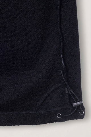 UNISEX HALF ZIP-UP FLEECE SWEATSHIRT BLACK