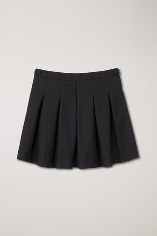 PLEATS MINI SKIRT BLACK