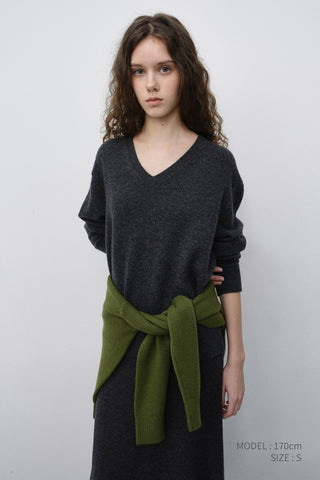 KNITTED MAXI SKIRT CHARCOAL GREY