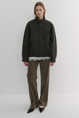 UNISEX HARRINGTON WOOL BLOUSON BROWN