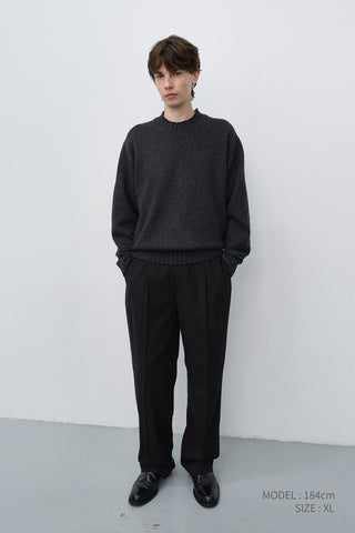 UNISEX CHUNKY ROLL NECK SWEATER CHARCOAL GREY