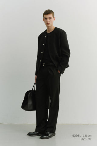UNISEX CLASSIC BOUCLE TWEED JACKET BLACK