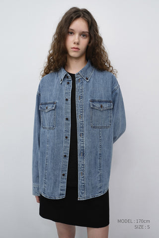 UNISEX CLASSIC DENIM SHIRT CLASSIC BLUE