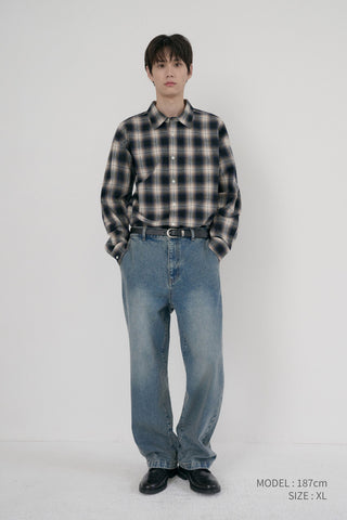 UNISEX WINTER FLANNEL CHECKED SHIRT BLUE
