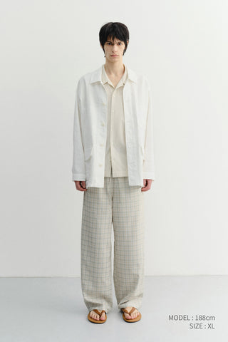 UNISEX CHECKED PAJAMA SLACKS OLIVE CHECK