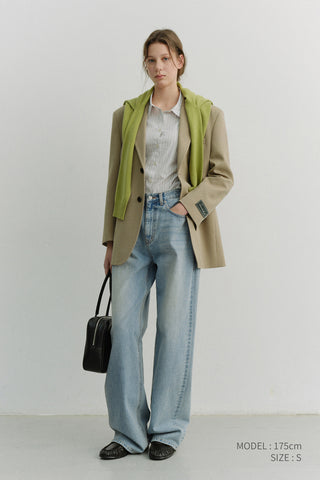 UNISEX OVERSIZED WOOL BLAZER CAMEL BEIGE