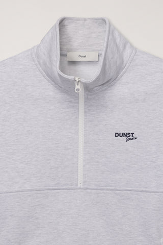 UNISEX RELAXED HALF ZIP-UP SWEATSHIRT LIGHT MELANGE GREY