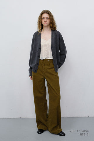 UNISEX V-NECK CARDIGAN MELANGE GREY