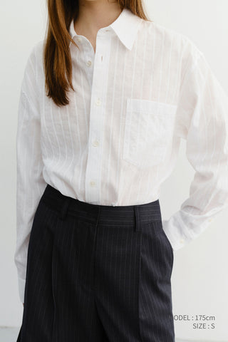 UNISEX CLASSIC OVERSHIRT WHITE STRIPE