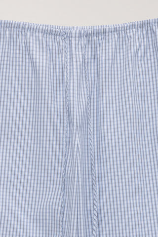 PAJAMA STRING PANTS SOFT BLUE CHECK